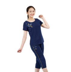 Set đồ bộ nữ kiểu quần lửng tay ngắn cotton cvc mát 194p 4244