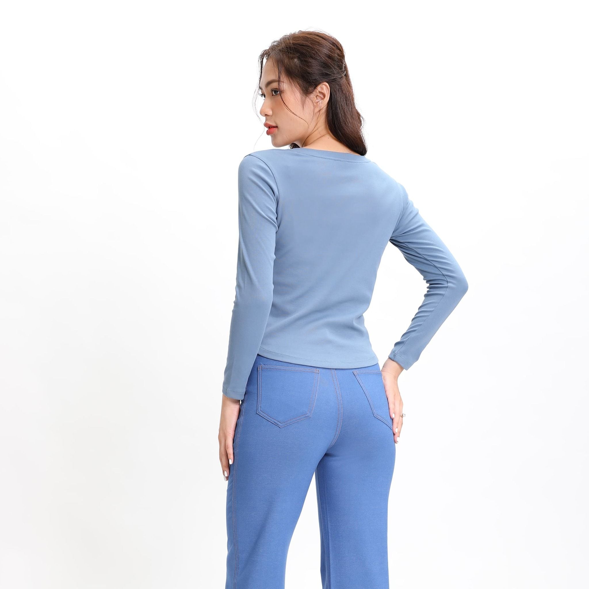 .Quần dài form suông chất liệu jean thun cao cấp QD 508p 8063