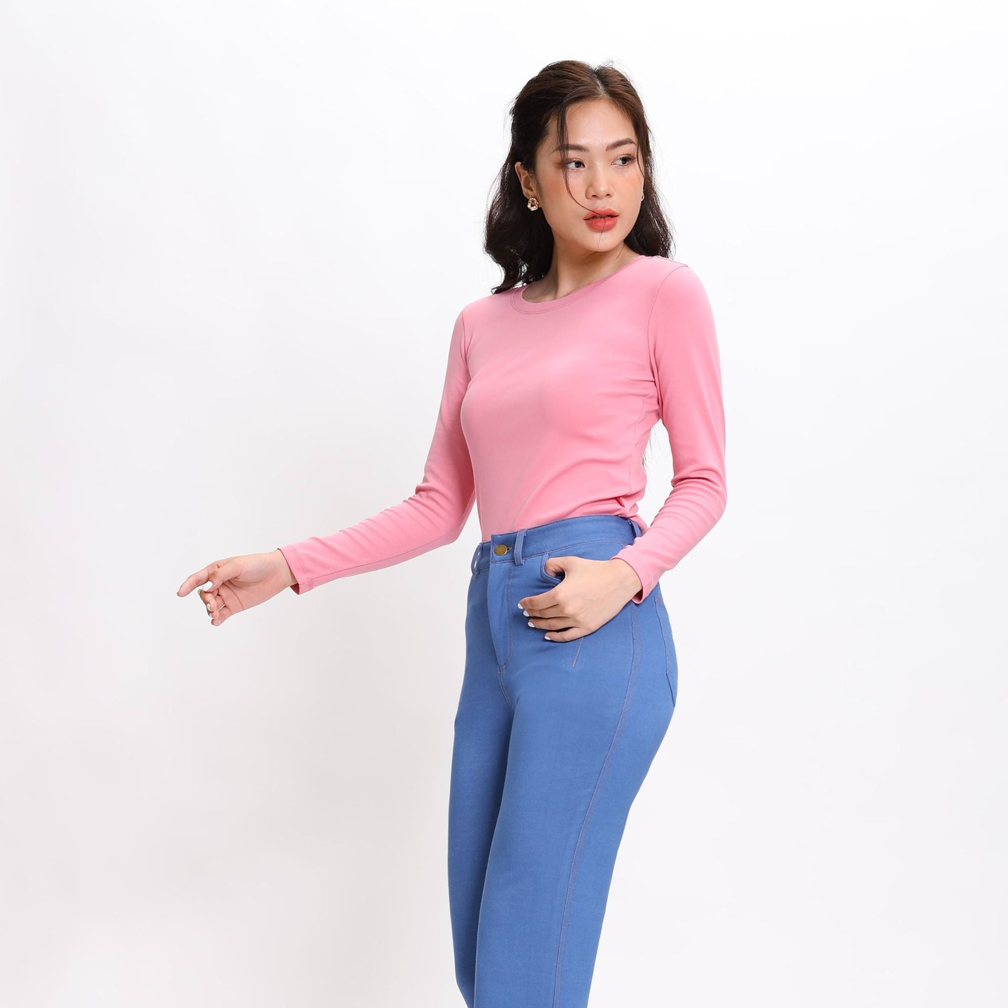 .Quần dài form suông chất liệu jean thun cao cấp QD 508p 8063
