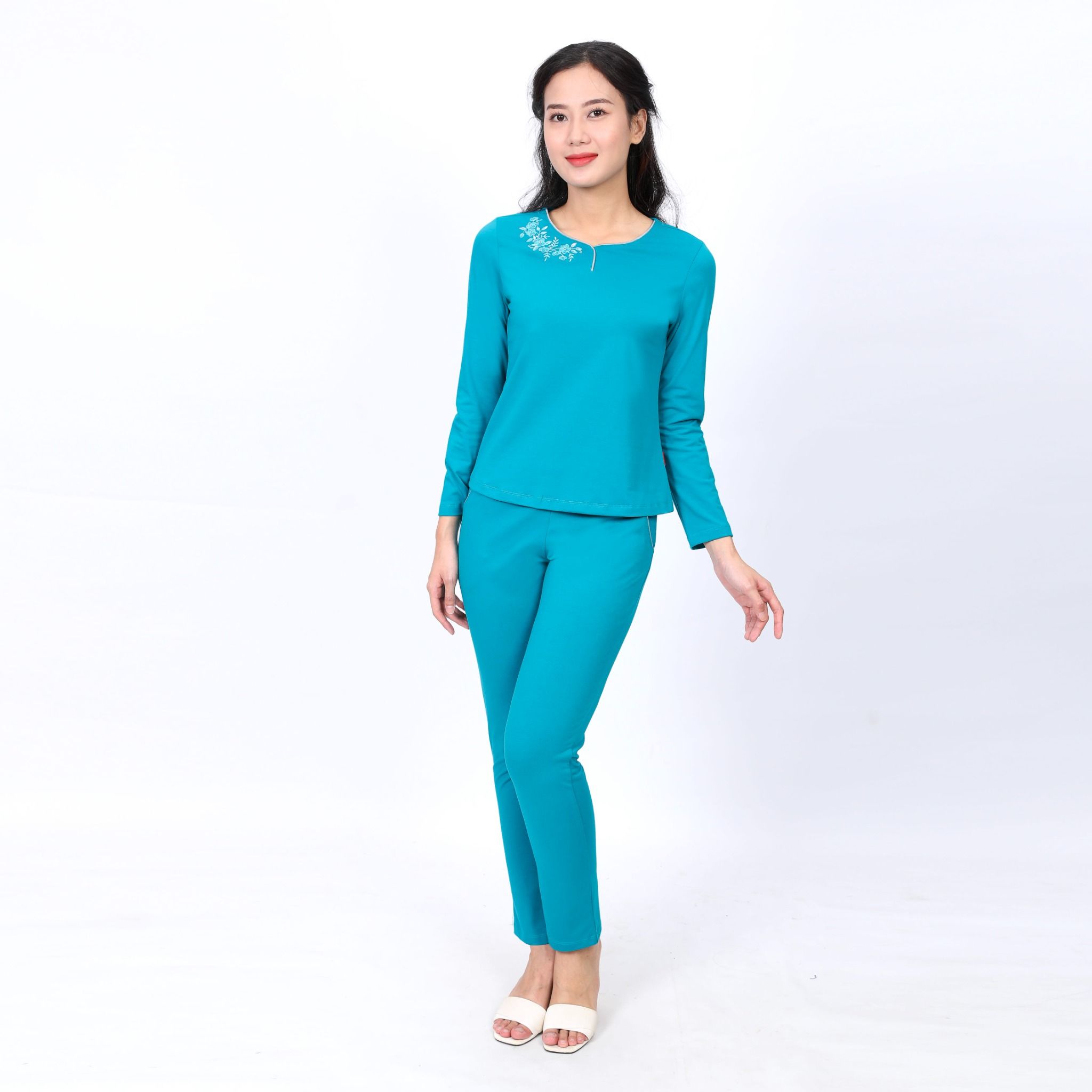 Set đồ bộ nữ kiểu quần dài tay dài 183p 3212