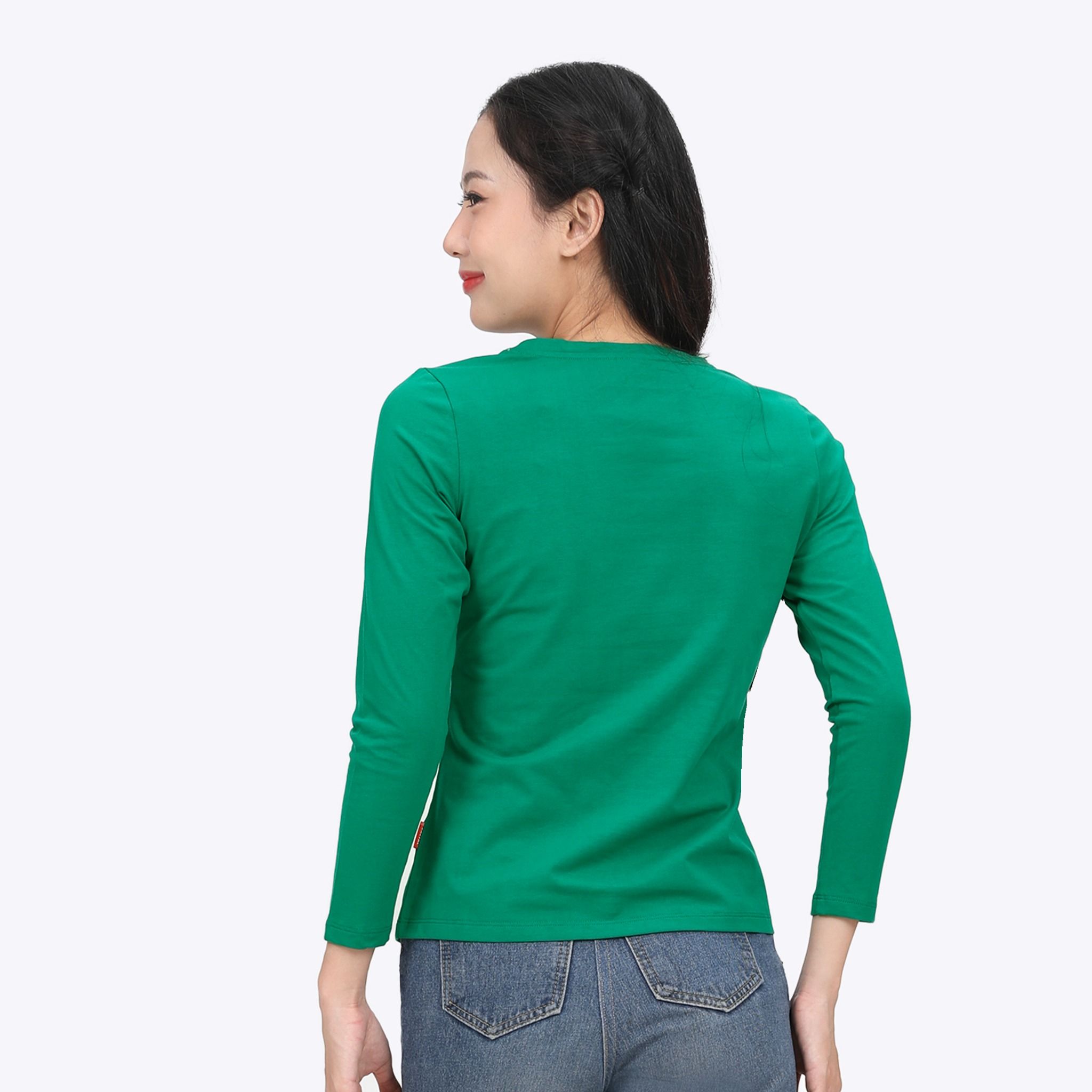 Áo thun nữ tay dài Cổ Tim chất cotton siêu mát 020p 0271