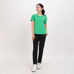 Set đồ bộ nữ kiểu quần dài tay ngắn Thể Thao Cổ Tim chất nhung lạnh 153p 6009