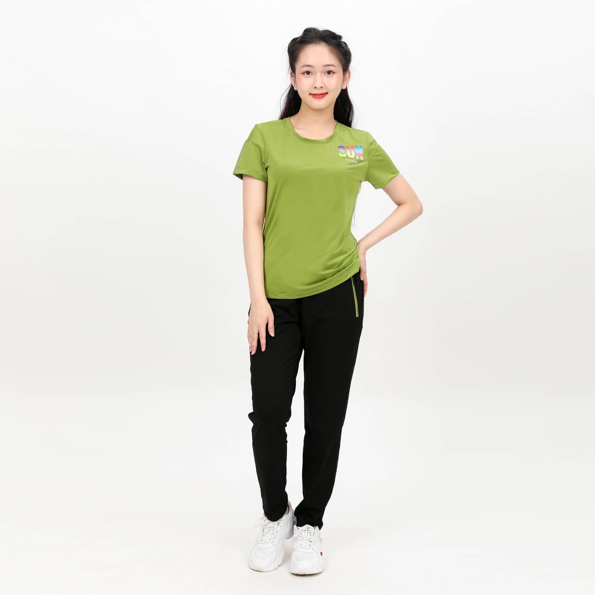 Set đồ bộ nữ kiểu quần dài tay ngắn chất nhung lạnh 153p 6004