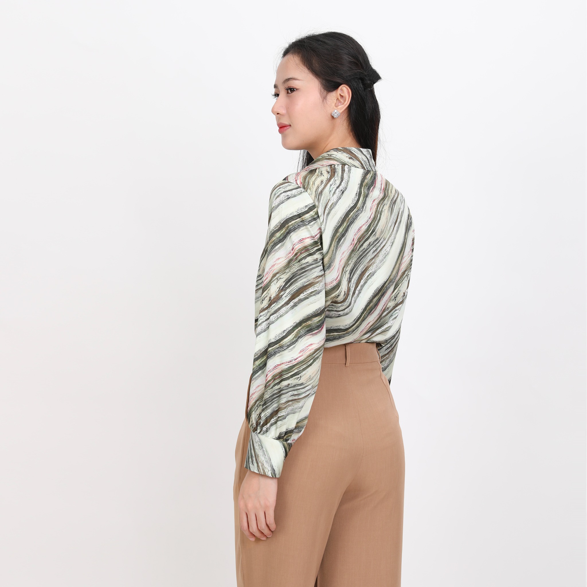 Áo Sơ Mi Tay Dài Thời Trang Chất Lụa Nhung 260p 0333