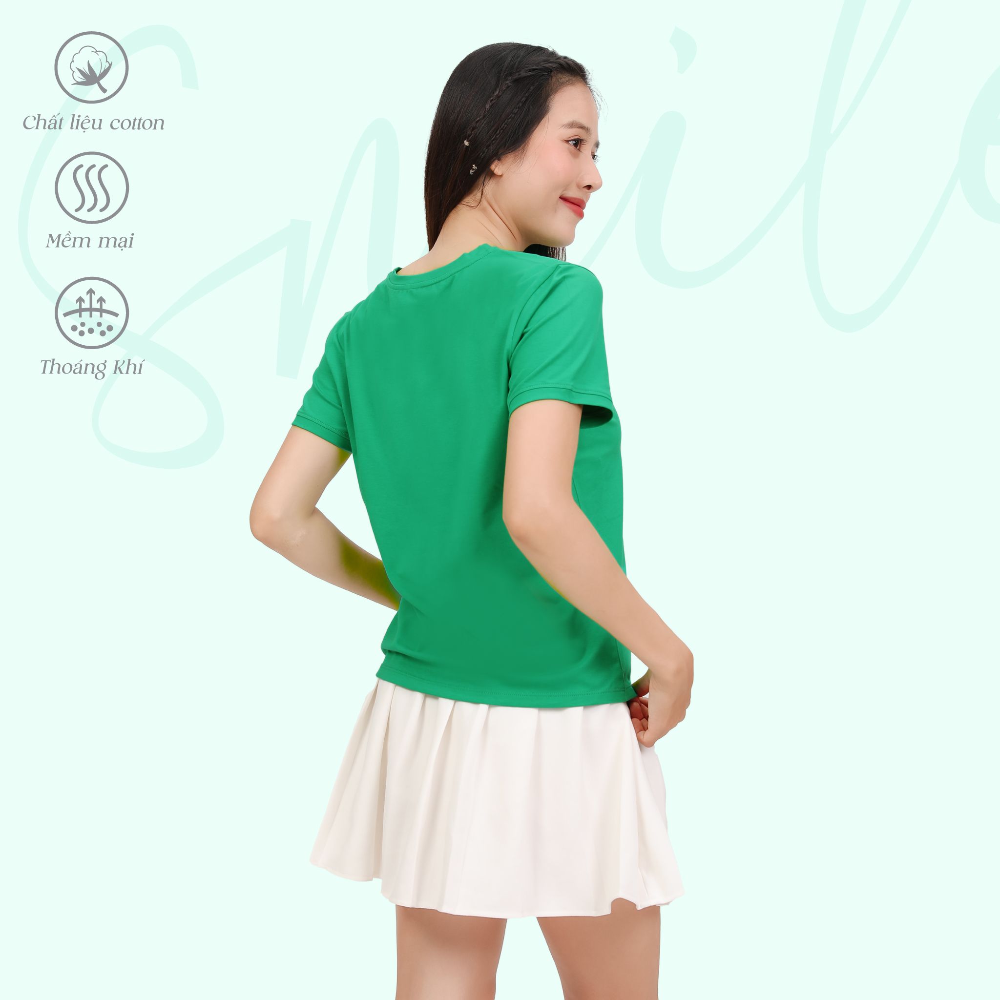 Áo Thun Tay Ngắn Cổ Tròn Form cơ bản Cotton 020p 0340