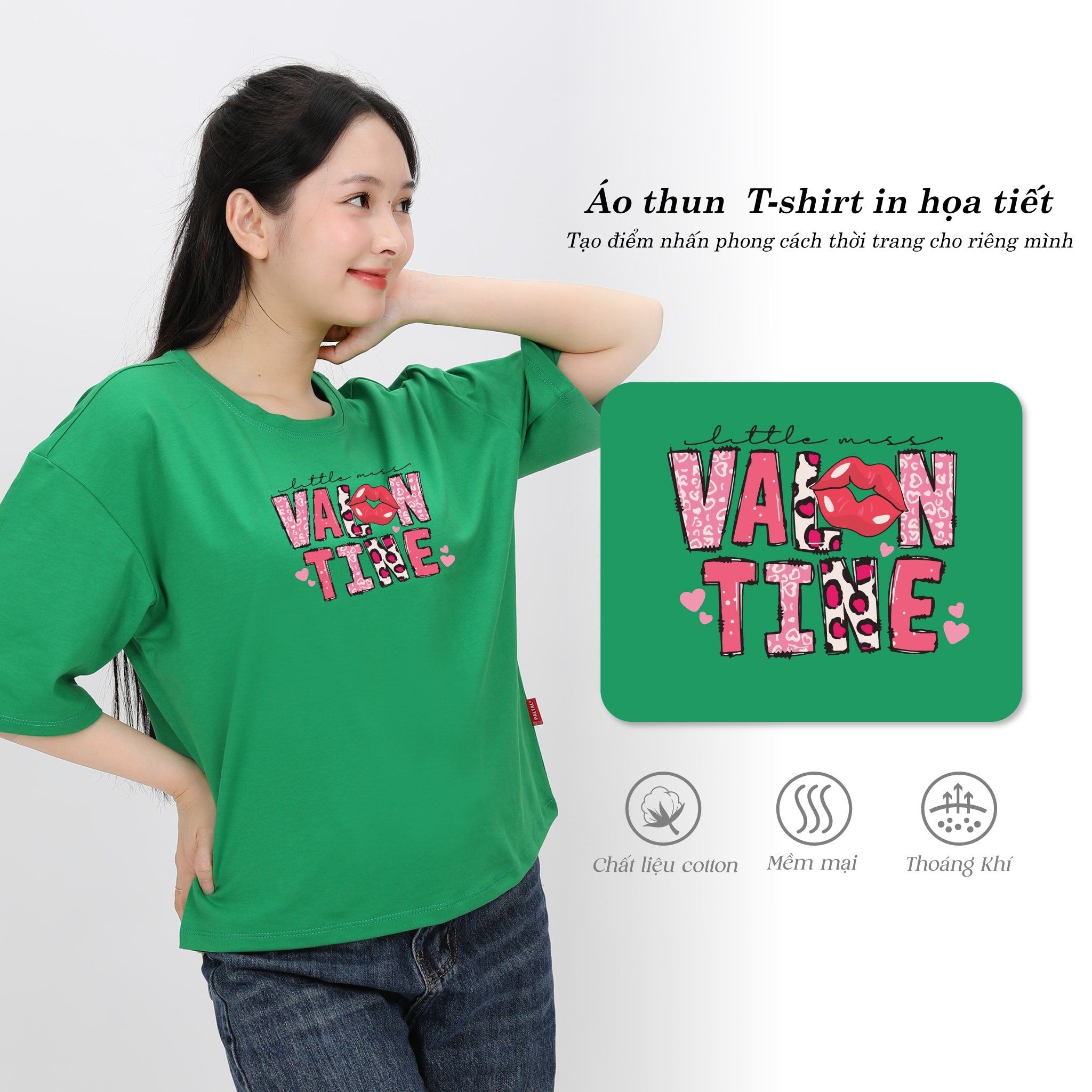 Áo thun nữ phom vuông chất cotton siêu mát 190p 0296