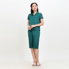Set đồ bộ nữ kiểu quần lửng tay ngắn chất lụa nhung 264p 4315