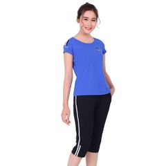 Đồ bộ nữ mặc nhà thể thao kiểu quần lửng tay ngắn cotton 024p 4086