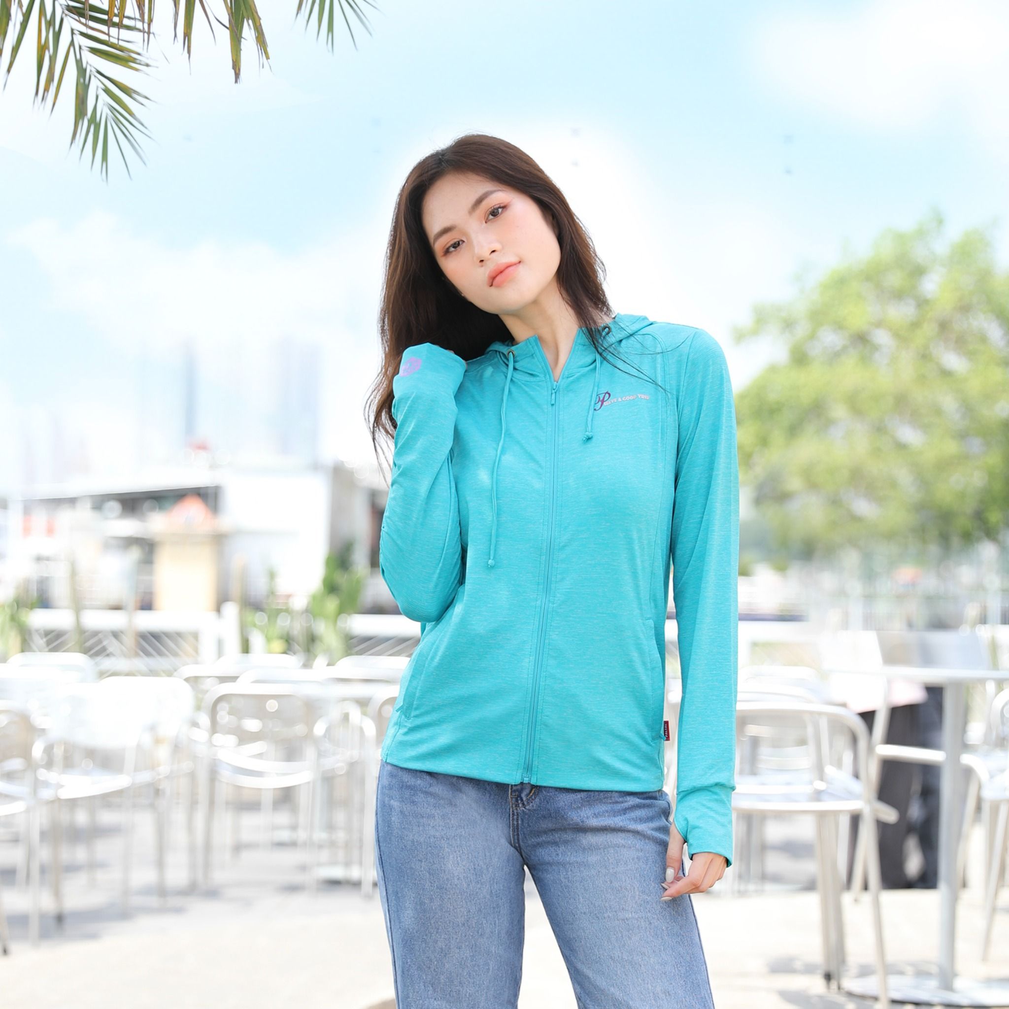Áo khoác nữ chống nắng, chống UV chất melan lưới 341p 1303