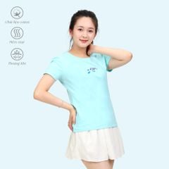 Áo thun nữ tay ngắn cổ tròn form suông chất cotton siêu mát 020p 0339