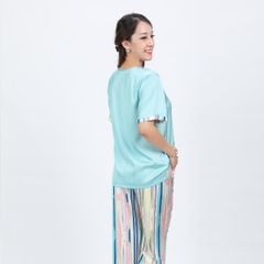 Set đồ bộ nữ kiểu quần dài tay ngắn chất lụa nhung 263p 3347