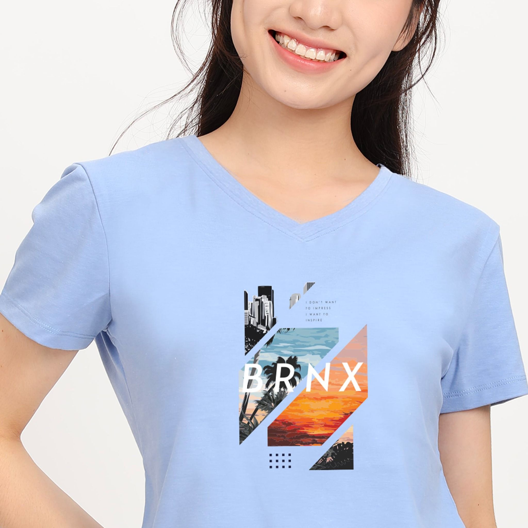 Áo thun nữ tay ngắn Form Suông Cổ Tim chất cotton siêu mát 190p 0323