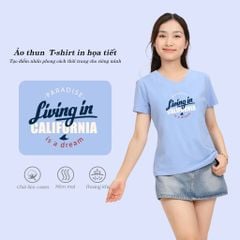 Áo thun nữ form suông cổ tim chất liệu Cotton cao cấp 190p 0327