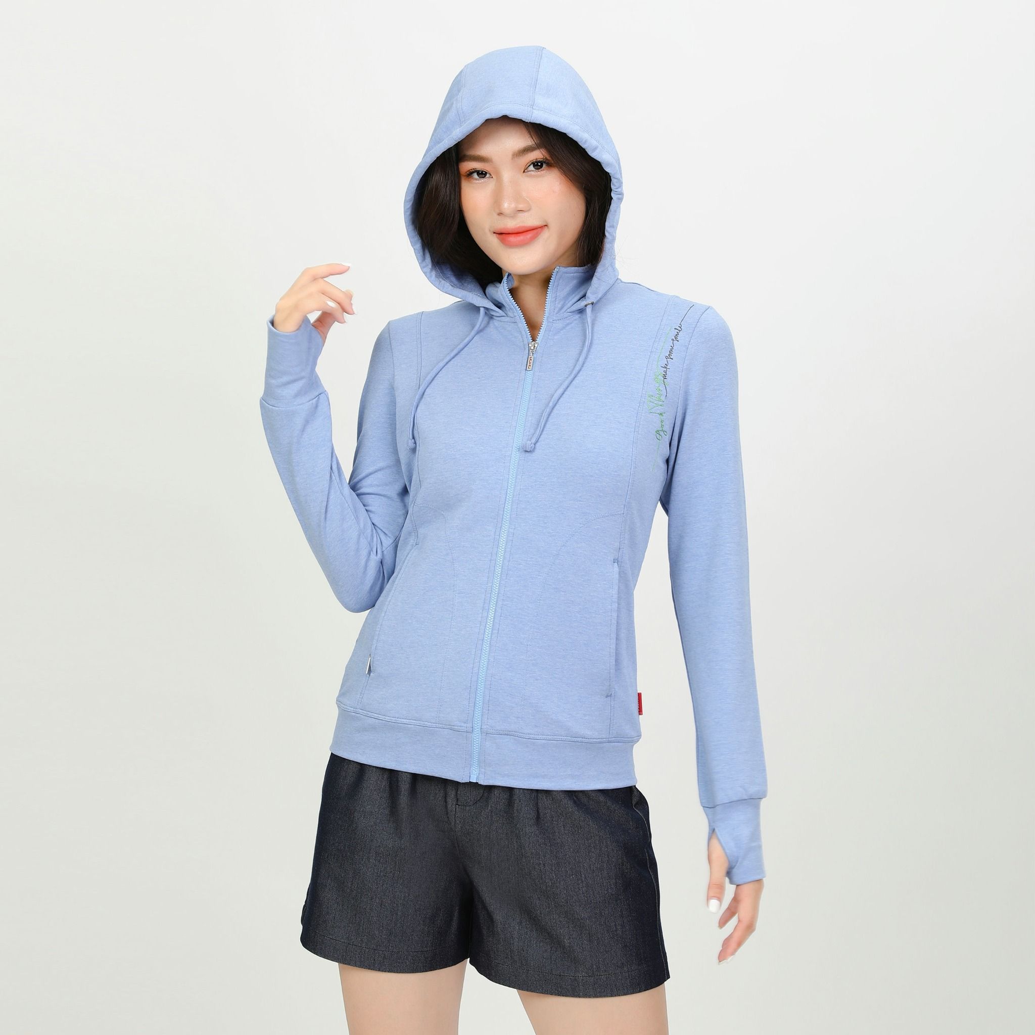 Áo khoác nữ chống nắng, chống UV chất vảy cá cotton cvc mát 401p 1286