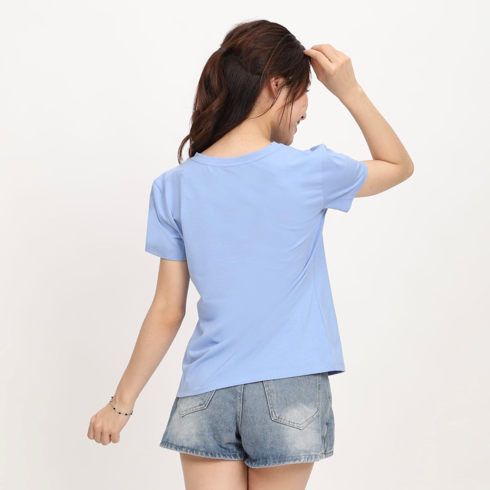 Áo thun nữ form suông cổ tim chất cotton siêu mát 190p 0327