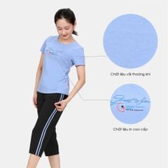Set đồ bộ nữ kiểu quần lửng tay ngắn chất cotton siêu mát 194p 4289
