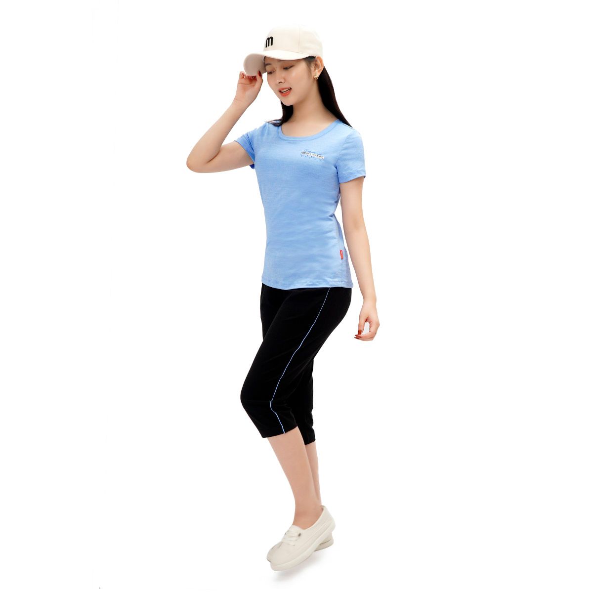 Set đồ bộ nữ kiểu quần lửng nữ thể thao kiểu quần lửng tay ngắn chất melan lưới 344p 4232