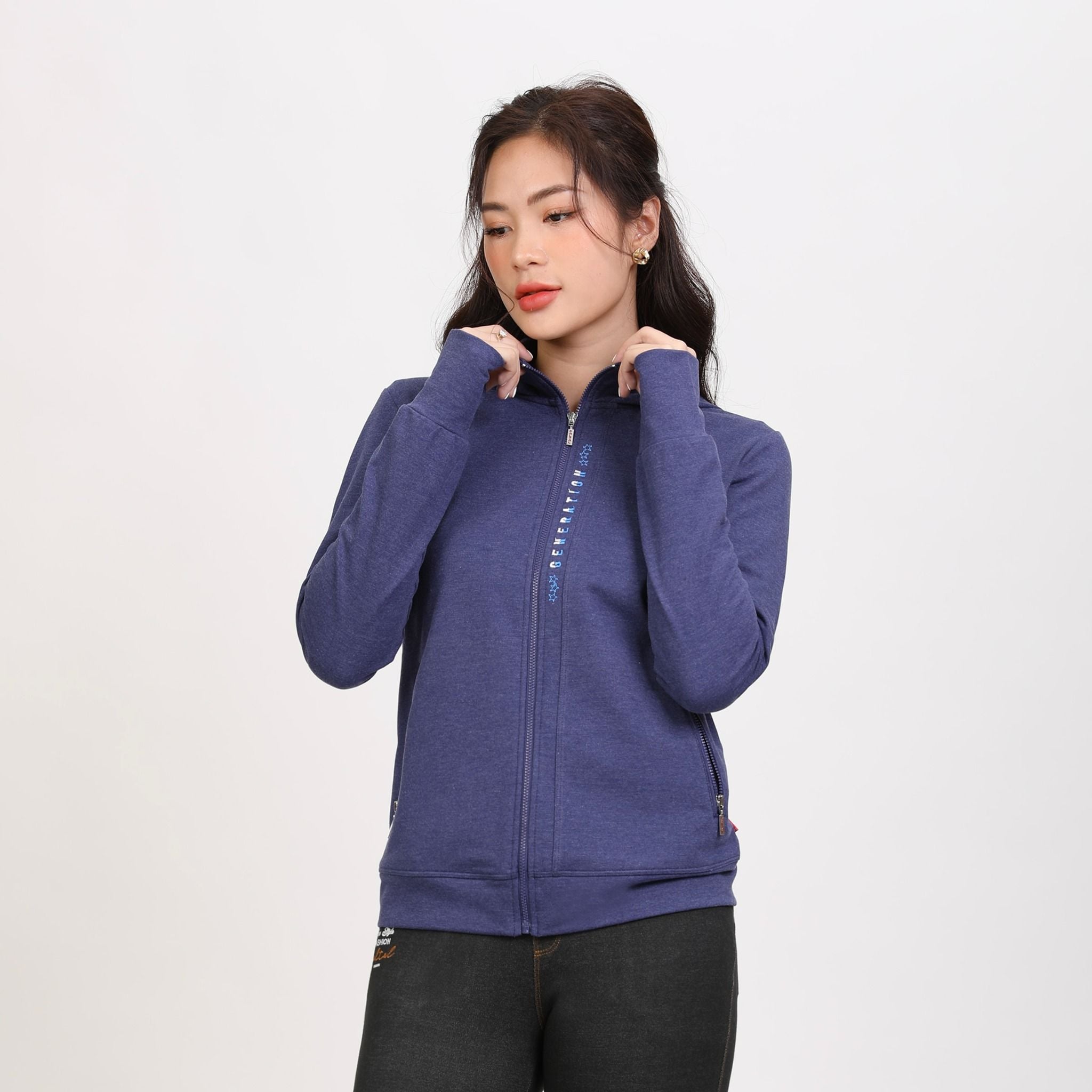 Áo khoác nữ chống nắng, chống UV chất vảy cá cotton cvc mát 401p 1289