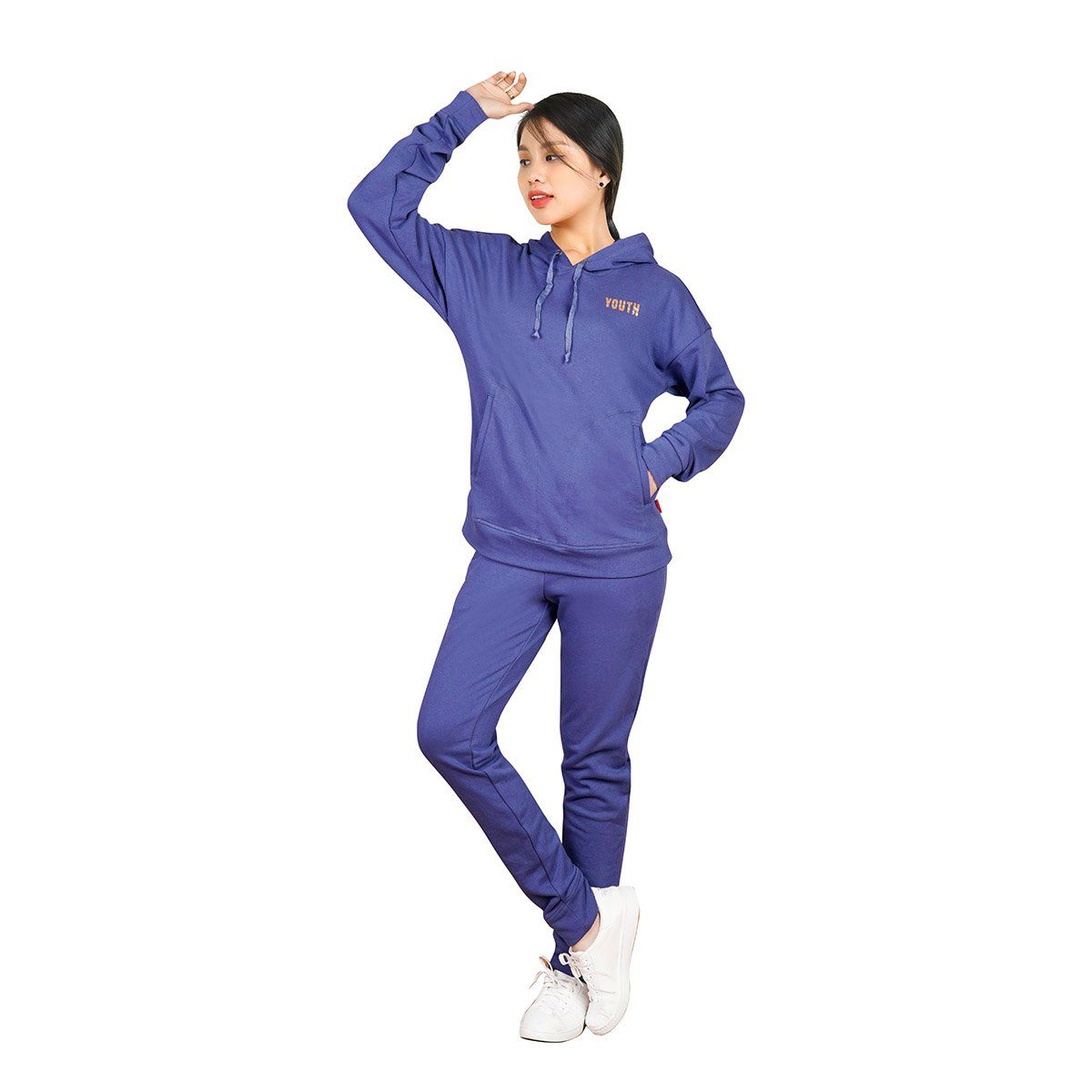 Bộ nữ thể thao kiểu quần dài tay dài chất vảy cá cotton cvc mát kiểu dệt chân cua 403p 3191