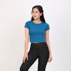 Áo thun nữ croptop tay ngắn Cổ Tròn chất rib chất cotton siêu mát 220p 0265