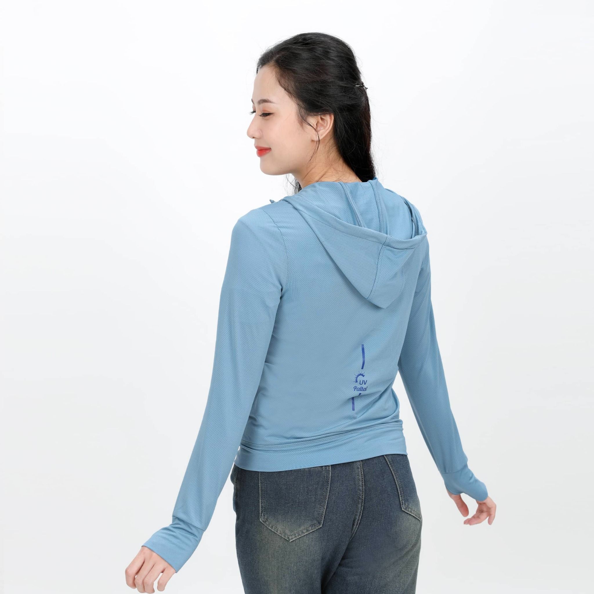 Áo khoác nữ chống nắng, chống UV có nón chất poly thái 311p 1266