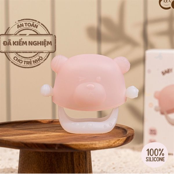  Gặm nướu con gấu cho bé LIL Care SP5104 - 100% silicon organic cao cấp - Màu: Màu hồng 