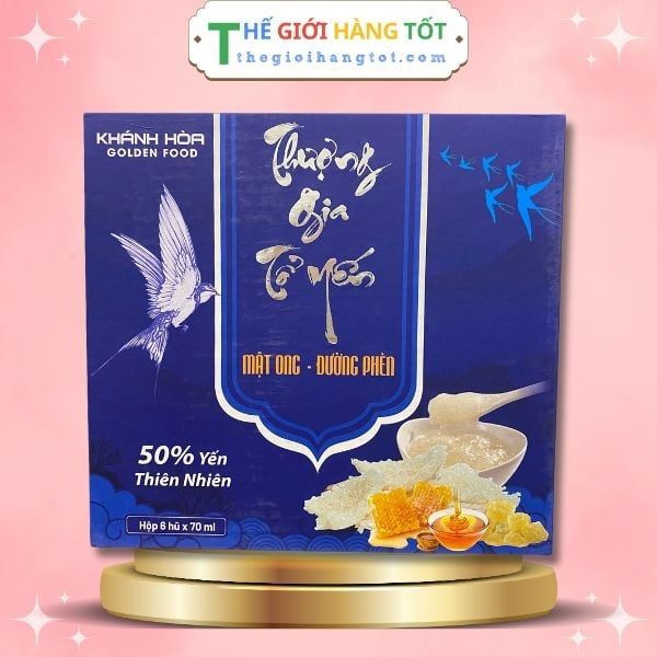  Yến sào Thượng gia Tổ yến Khánh Hòa - mật ong đường phèn (50% yến) - Hộp 6 hũ x 70ml - giúp tăng cường sức khoẻ bổ sung dưỡng chất, giảm mệt mỏi 