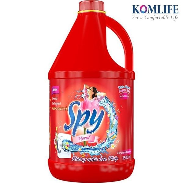  [Ít bọt, máy cửa ngang] Nước giặt xả SPY đỏ cho máy giặt cửa ngang – dung tích 3,5L 