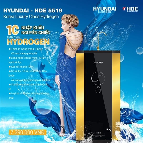  Máy lọc nước R.O 10 cấp lọc Hàn Quốc Hyundai HDE 5519 