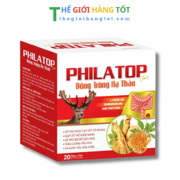  Philatop đông trùng hạ thảo - nâng cao đề kháng, tăng cường tiêu hóa – Hộp 20 ống 