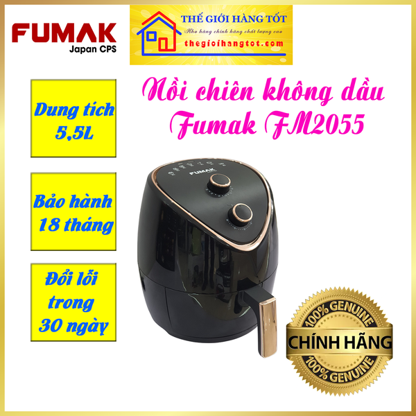 Nồi Chiên Không Dầu Fumak FM2055 - Dung tích 5.5 Lít - Bảo hành 18 tháng 