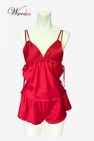 Độ bộ lụa mềm mại thiết kế nhún eo tinh tế WANNABE bộ đùi nữ dành cho Quý Cô thích nhẹ nhàng BSL04