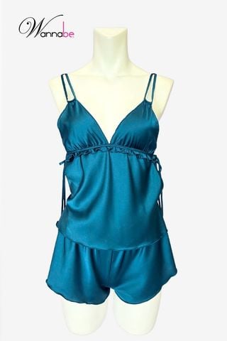 Độ bộ lụa mềm mại thiết kế nhún eo tinh tế WANNABE bộ đùi nữ dành cho Quý Cô thích nhẹ nhàng BSL04