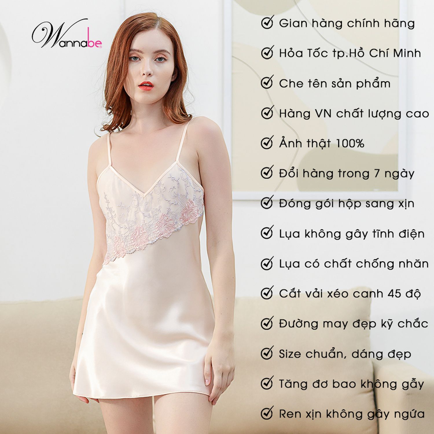 Váy ngủ Orlas ren lưới 2 dây mềm mịn siêu sexy – EVACHARM