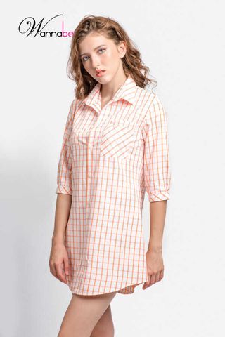 Áo sơ mi ngủ dài tay kín đáo TK3175  Happyshop