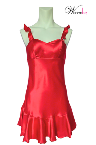 Đầm ngủ WANNABE DN604 váy ngủ cúp áo 2 lớp lót mút mỏng, tay cánh tiên nhẹ nhàng, lai váy bèo xòe nữ tính