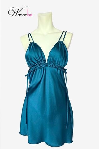 Váy ngủ lụa mềm mịn mượt tôn dáng eo thon WANNABE đầm ngủ nữ gợi cảm tinh tế, mặc êm như mây DNL04