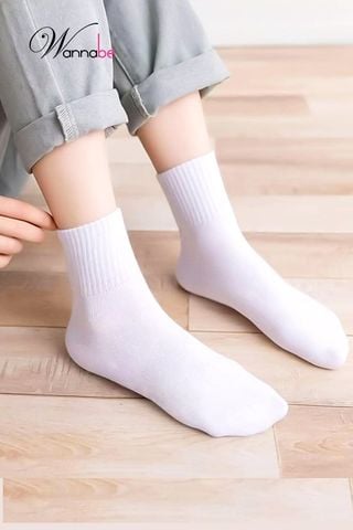 Tất cổ cao unisex WANNABE VD009 vớ cotton nam nữ đều dùng được khử mùi hôi chân êm ái nhẹ nhàng suốt cả ngày