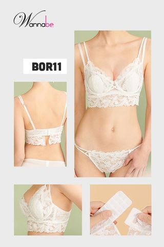 Nội y bộ cao cấp Wannabe BOR11, Áo ngực có gọng dáng corset nữ tính xinh xắn quyển rũ