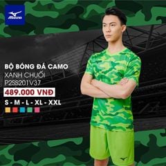 Bộ quần áo bóng đá Mizuno Camo - Xanh lá cây