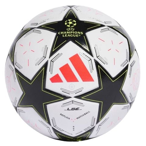 Quả bóng đá adidas Football League Champions League 2024/25 - White/Black/Platin Metallic/Solar Yellow IX4060
