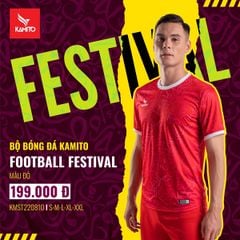 Bộ quần áo bóng đá Kamito FOOTBALL FESTIVAL - Đỏ