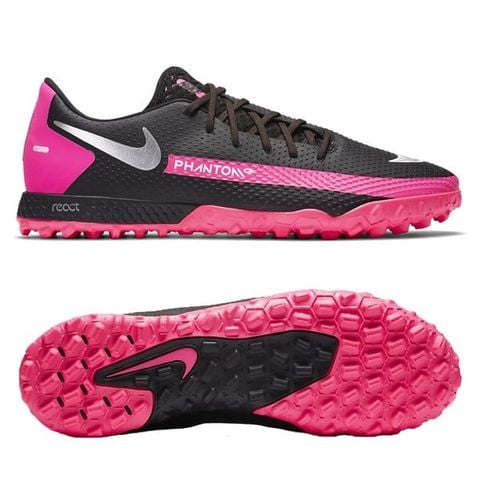 Nike Phantom GT REACT PRO TF - Black/Metallic Silver/Pink Blast