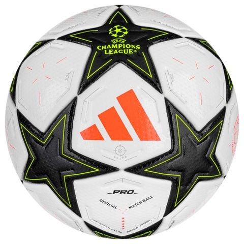 Quả bóng đá adidas Football Pro Champions League 2024/25 Match Ball - White/Black/Platin Metallic/Solar Yellow IS7438