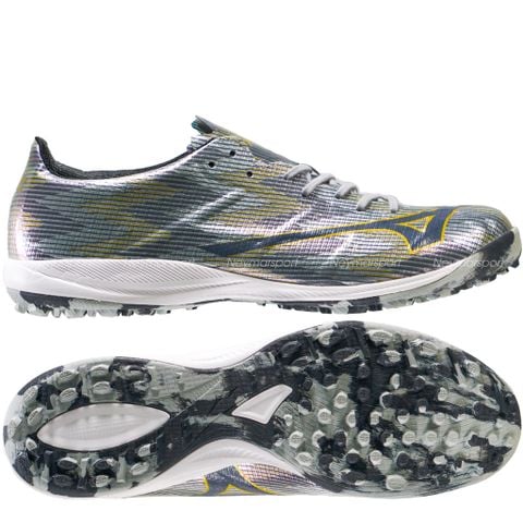 Giày đá bóng Mizuno Alpha II Elite TF Platinum Silver - Galaxy Silver/Gold P1GD256204