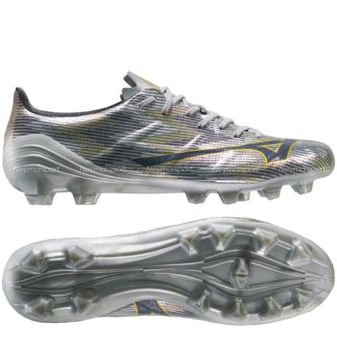 Giày đá bóng Mizuno Alpha II Pro FG Platinum Silver - Galaxy Silver/Gold P1GA256404