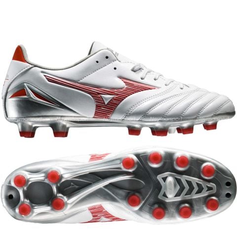 Giày đá bóng Mizuno Morelia Neo IV Pro FG Charge - White/Radiant Red P1GA243460