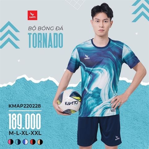 Bộ quần áo bóng đá Kamito Tornado Xanh đen
