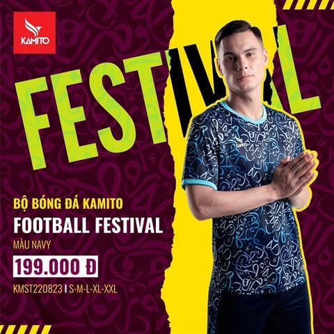Bộ quần áo bóng đá Kamito FOOTBALL FESTIVAL - Xanh Navy