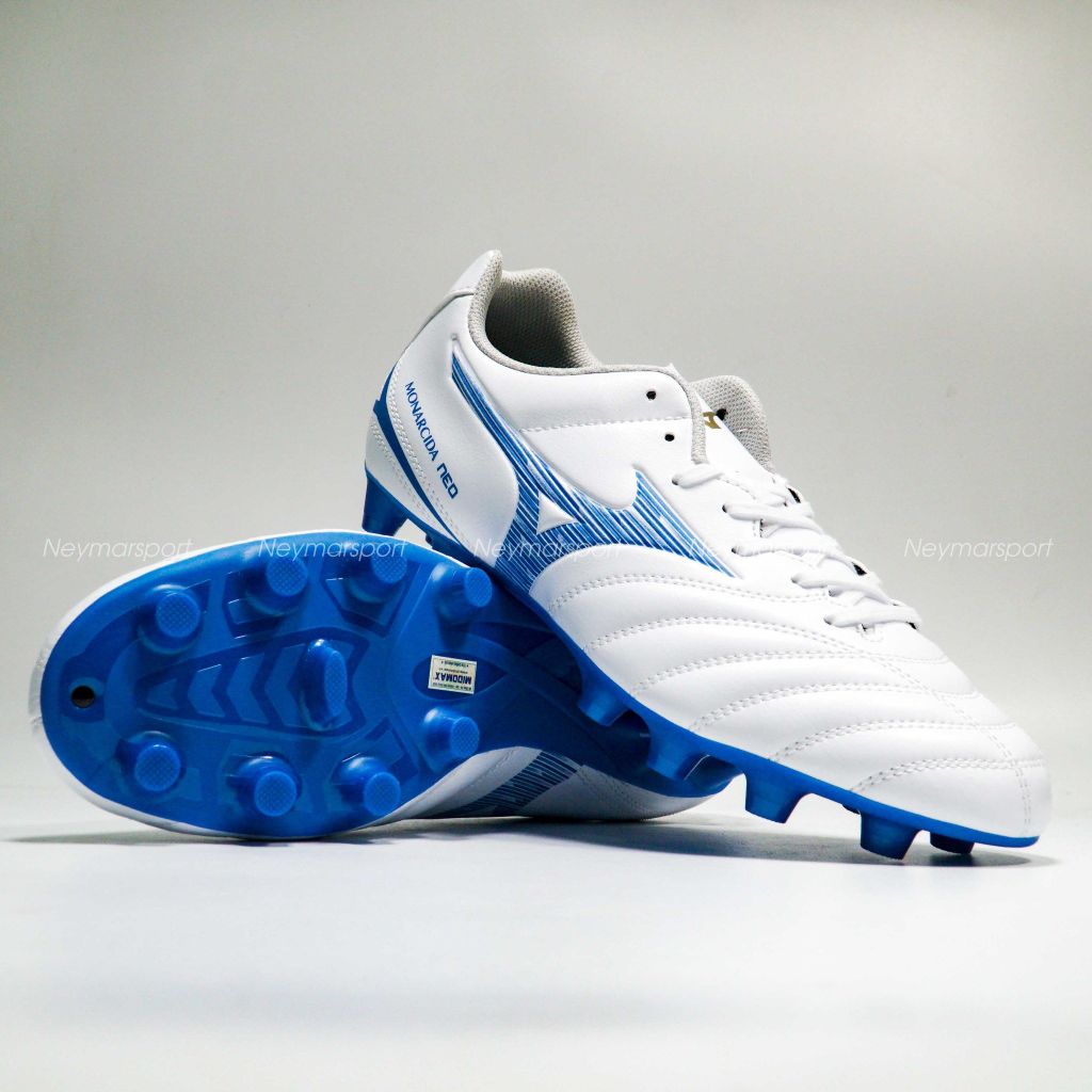 Giày đá bóng Mizuno Monarcida Neo III Select FG Mugen - White/Laser Blue P1GA242525